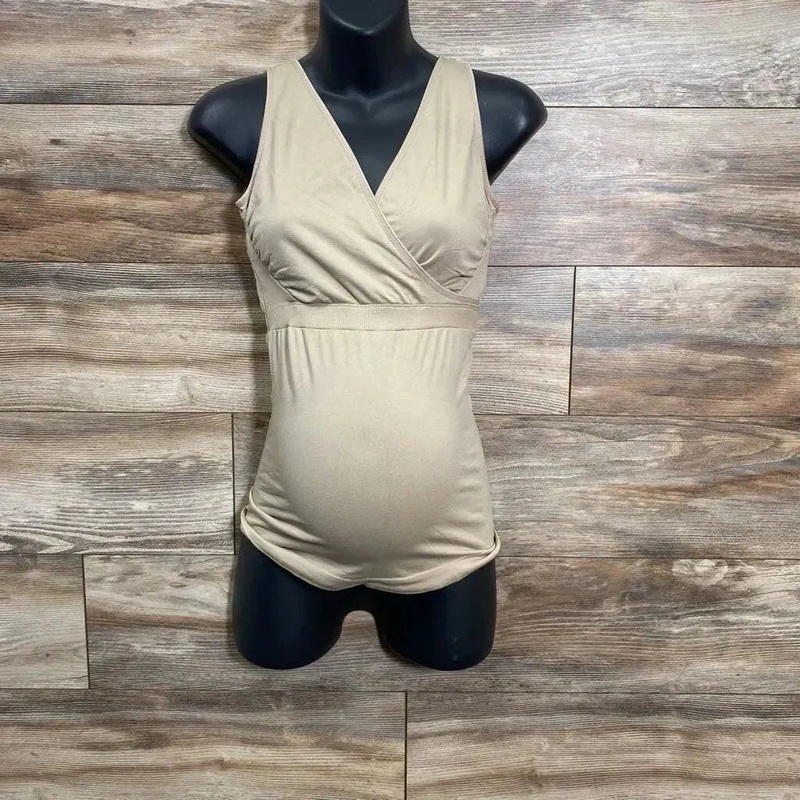 Ingrid & Isabel Seamless Crossover Nursing Tank Top sz Large Beige Large Used
