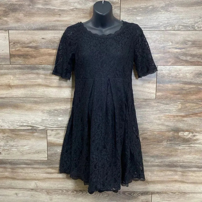 Motherhood Maternity Lace Fit & Flare Maternity Dress sz Medium Black Medium Used
