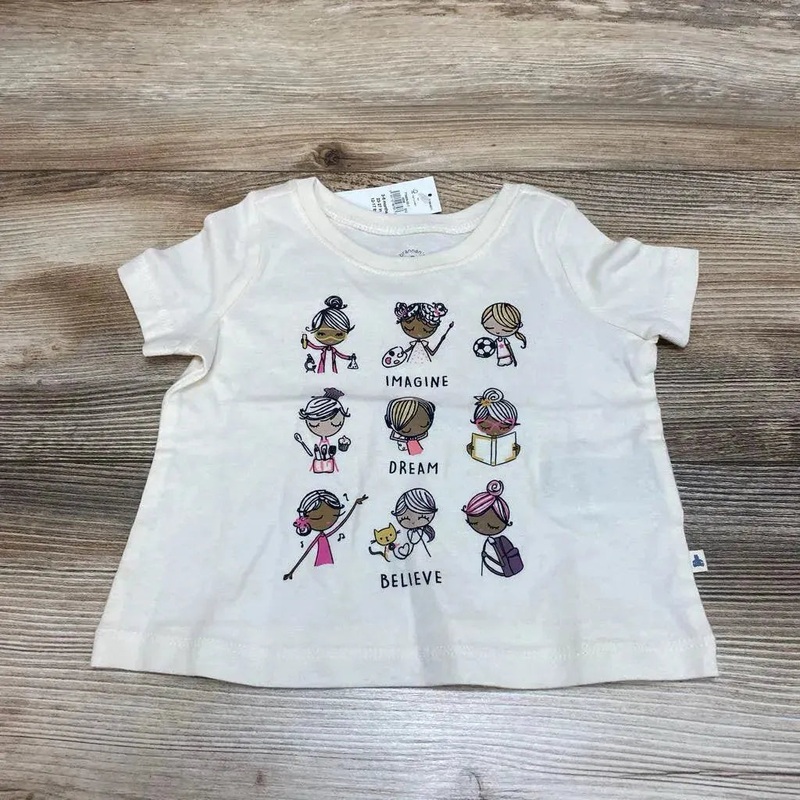 NEW BabyGap Imagine Dream Believe Shirt sz 3-6m Cream 3-6m New