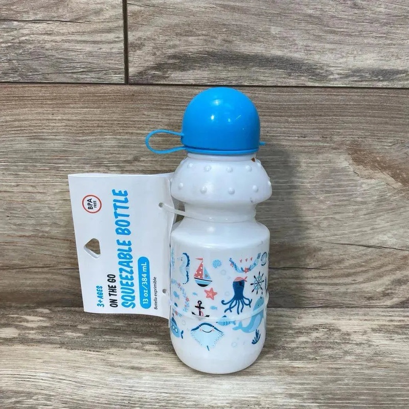 NEW Brite Concepts On The Go Squeezable Bottle 13oz 3+ Blue 3+ New