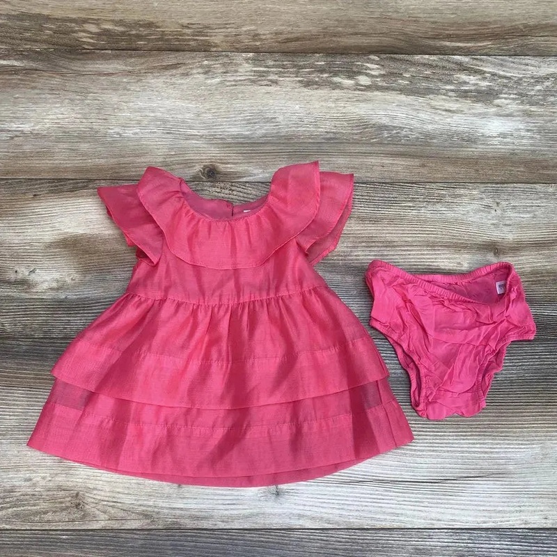 NEW Cat & Jack 2pc Flutter Sleeve Dress sz 0-3m Pink 0-3m New