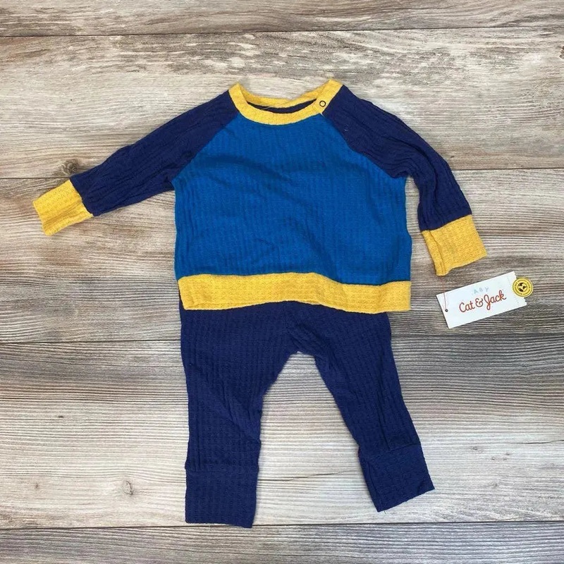 NEW Cat & Jack 2pc Waffle Knit Shirt & Pants sz 3-6m Blue 3-6m New