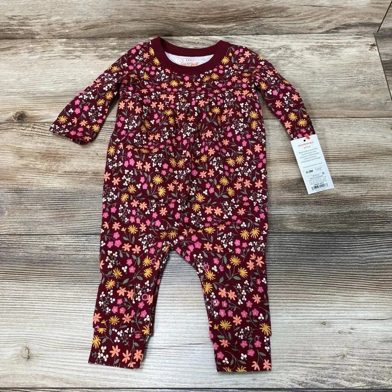NEW Cat & Jack Floral Coverall sz 0-3m Red 0-3m New