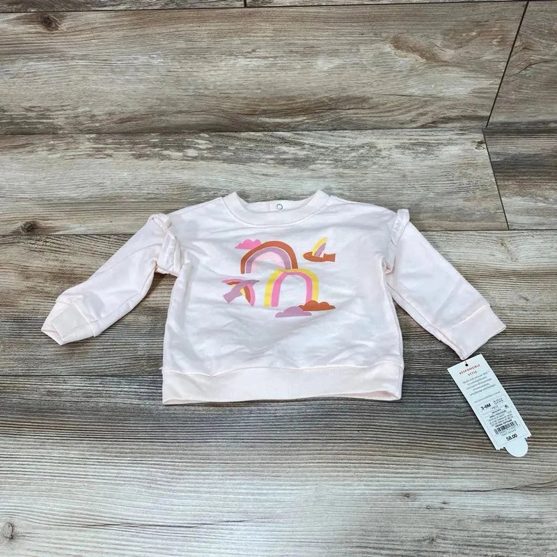 NEW Cat & Jack Rainbow Sweatshirt sz 3-6m Pink 3-6m New