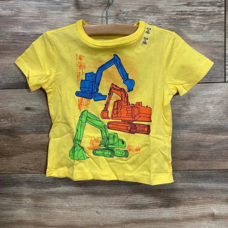 NEW Children’s Place Construction Graphic T-Shirt sz 12-18m Yellow 12-18m New