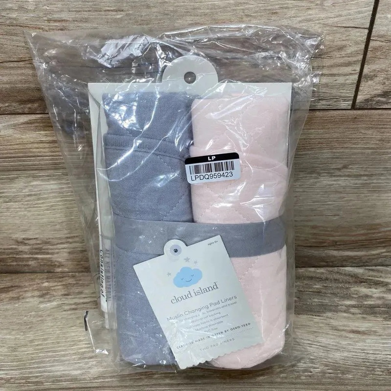 NEW Cloud Island Muslin Changing Pad Liner, 2Pk Pink 27″ x 13″ New