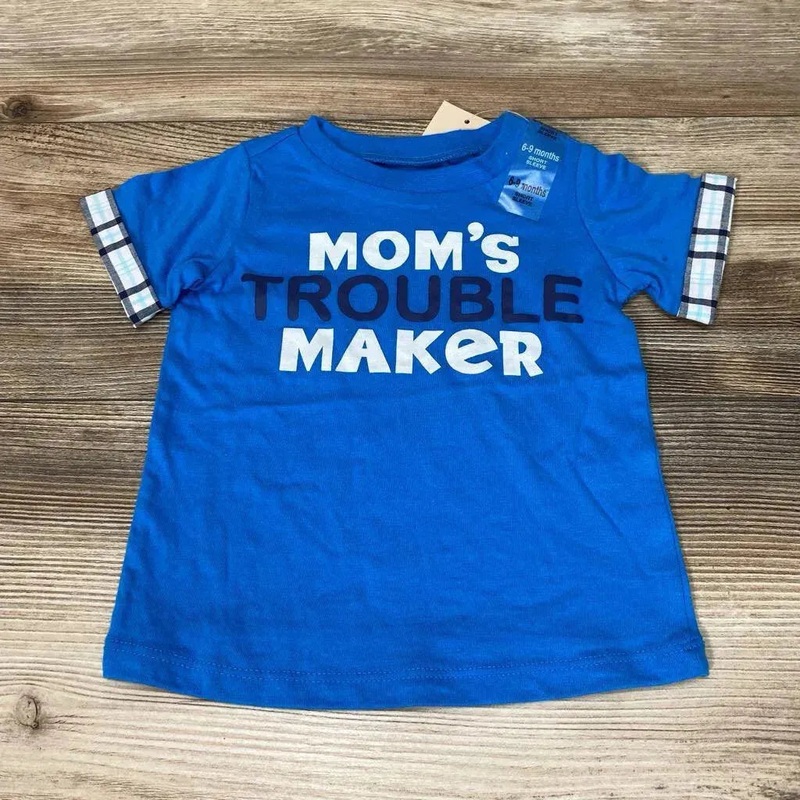 NEW First Impressions Mom’s Trouble Maker T-Shirt sz 6-9m Blue 6-9m New