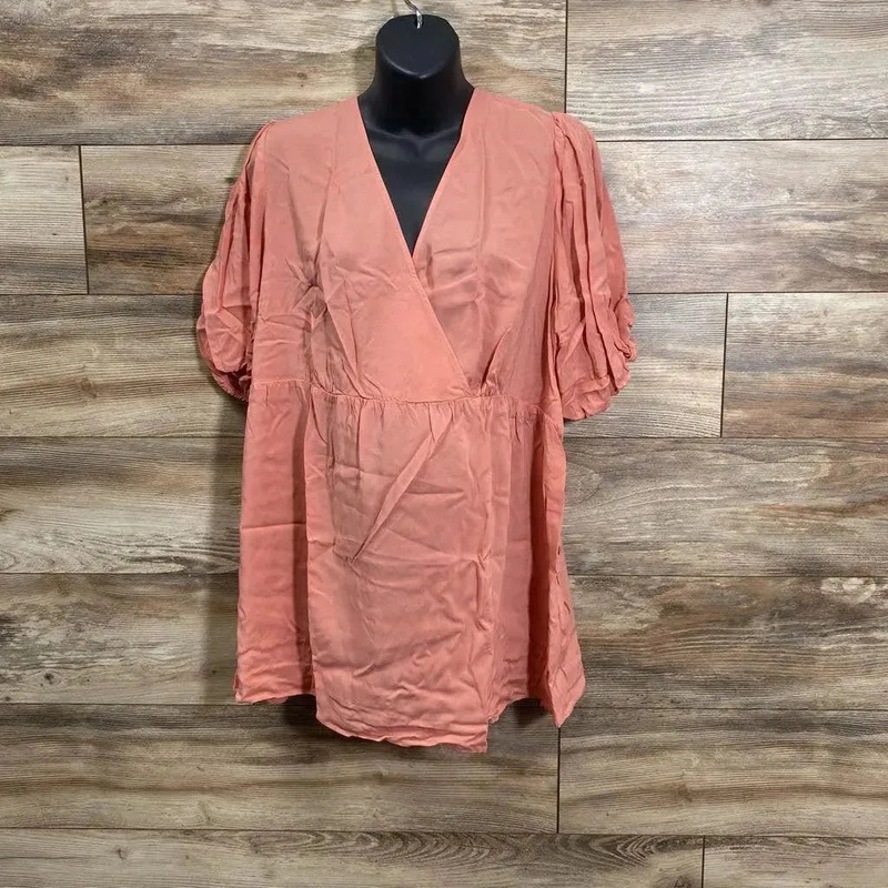NEW Gap Maternity Puff Sleeve Wrap Top sz XL Coral XL New