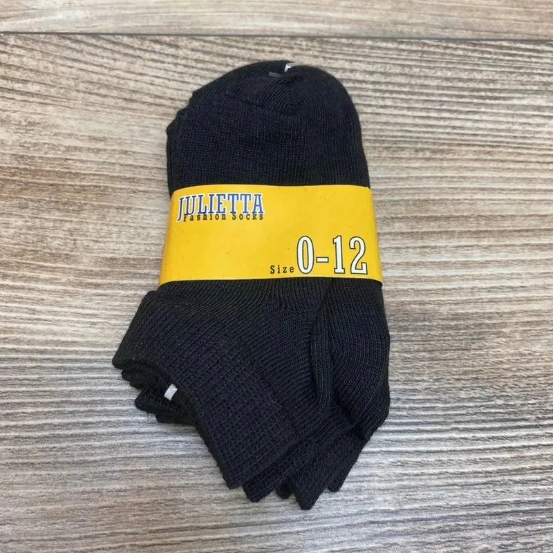 NEW Julietta 3pk Solid Socks sz 0-12 Black 0-12 New