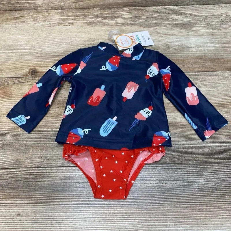 NEW Just One You 2pc Ice Cream Rashguard Set sz 3m Navy 3m New