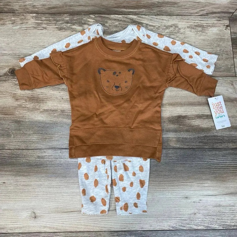 NEW Just One You 3pc Sweatshirt Set sz 3m Brown 3m New