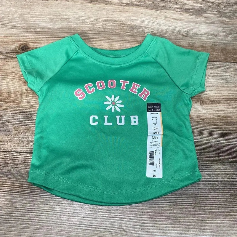 NEW Okie Dokie Scooter Club Shirt sz 12m Green 12m New