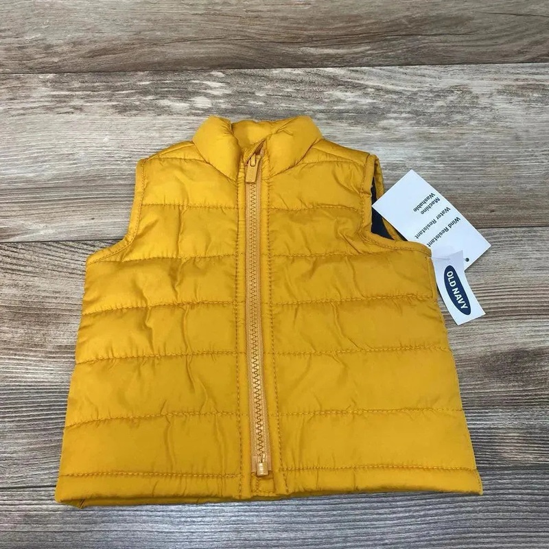 NEW Old Navy Puffer Vest sz 0-3m Yellow 0-3m New