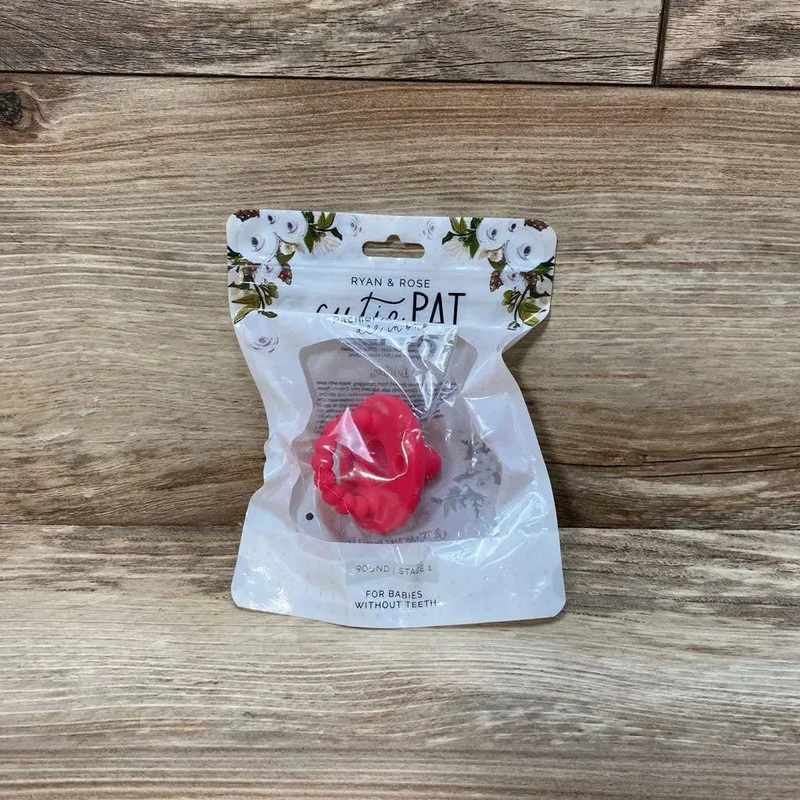 NEW Ryan & Rose Cutie PAT Round Pacifier + Teether Stage 1 Knockout Pink 0-6m New
