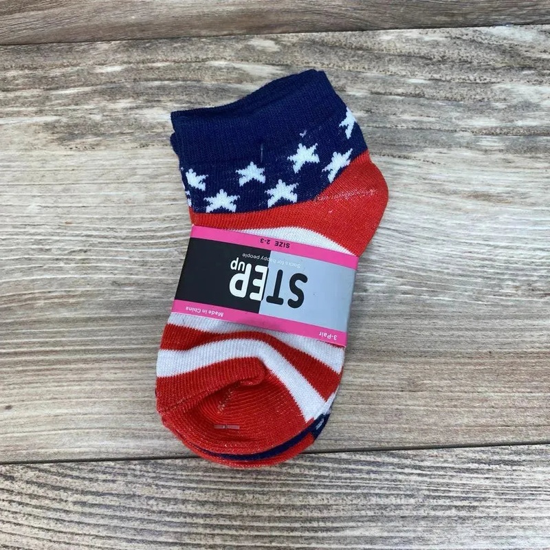 NEW Step Up Pattern Socks 3Pk sz 2-3 Navy 2-3 New