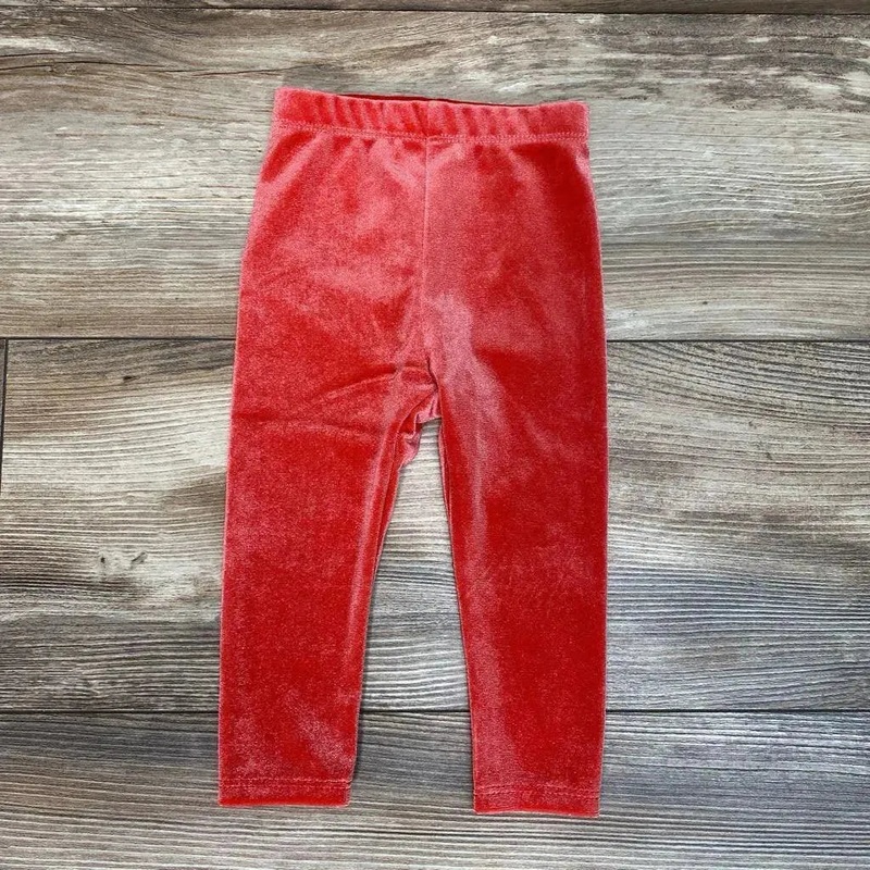 Okie Dokie Velour Leggings sz 6m Red 6m Used