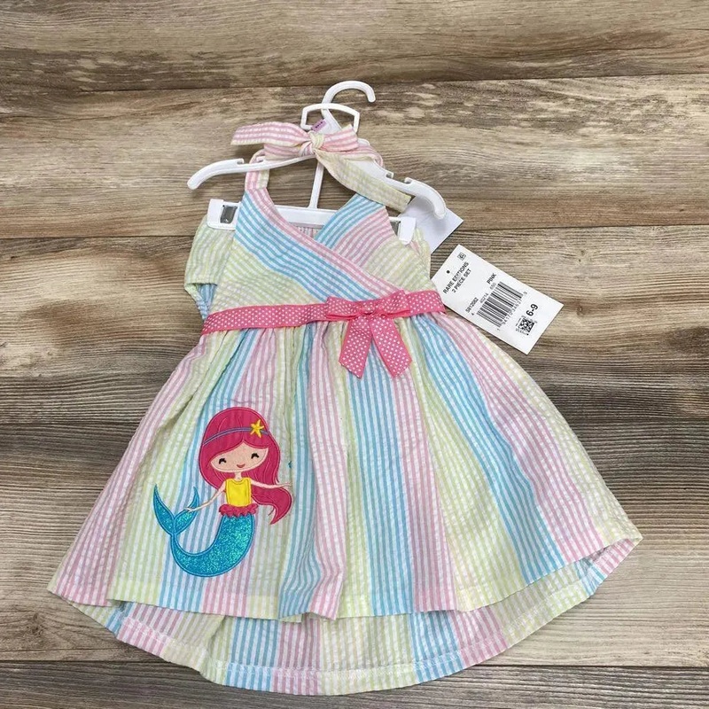 Rare Editions 2pc Seersucker Dress sz 6-9m Yellow 6-9m New