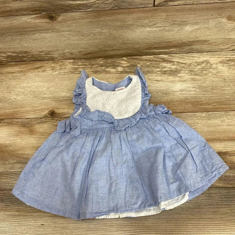 Tahari Eyelet Ruffle Dress sz 18m Blue 18m Used