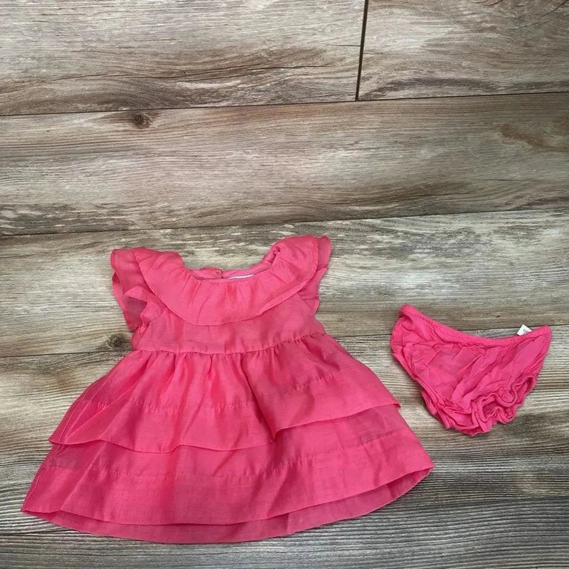 Cat & Jack 2pc Flutter Sleeve Dress sz 0-3m Pink 0-3m Used