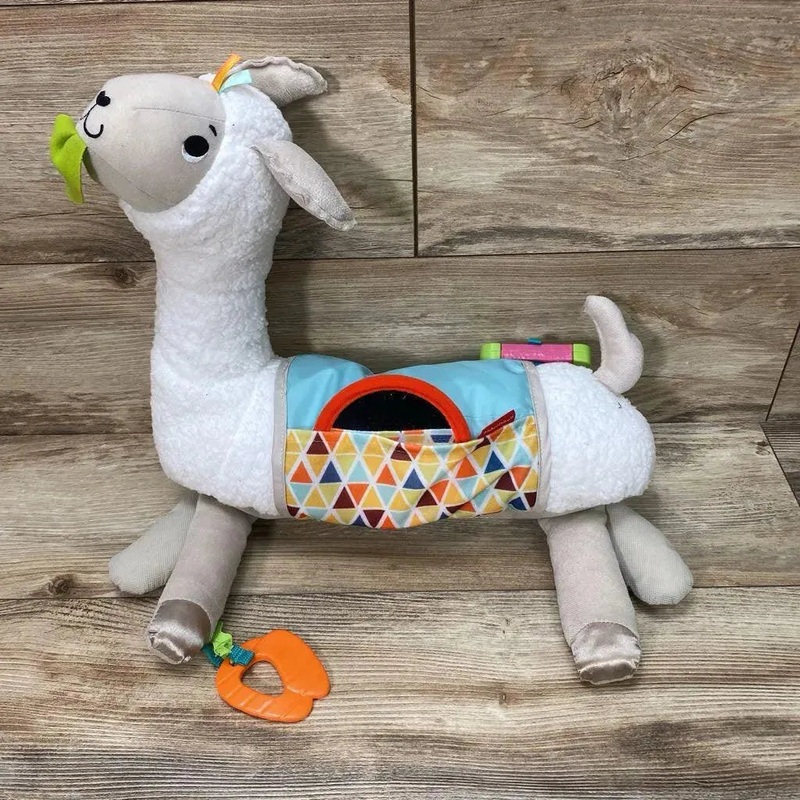 Fisher Price Grow With Me Tummy Time Llama Plush White Used