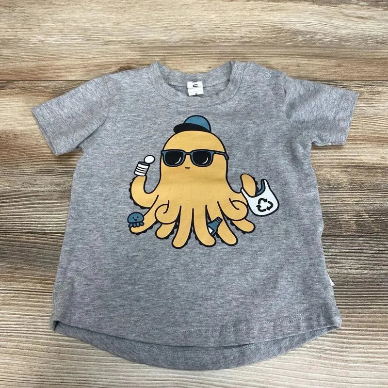 Hux Baby Octopus Shirt sz 6-12m Grey 6-12m Used