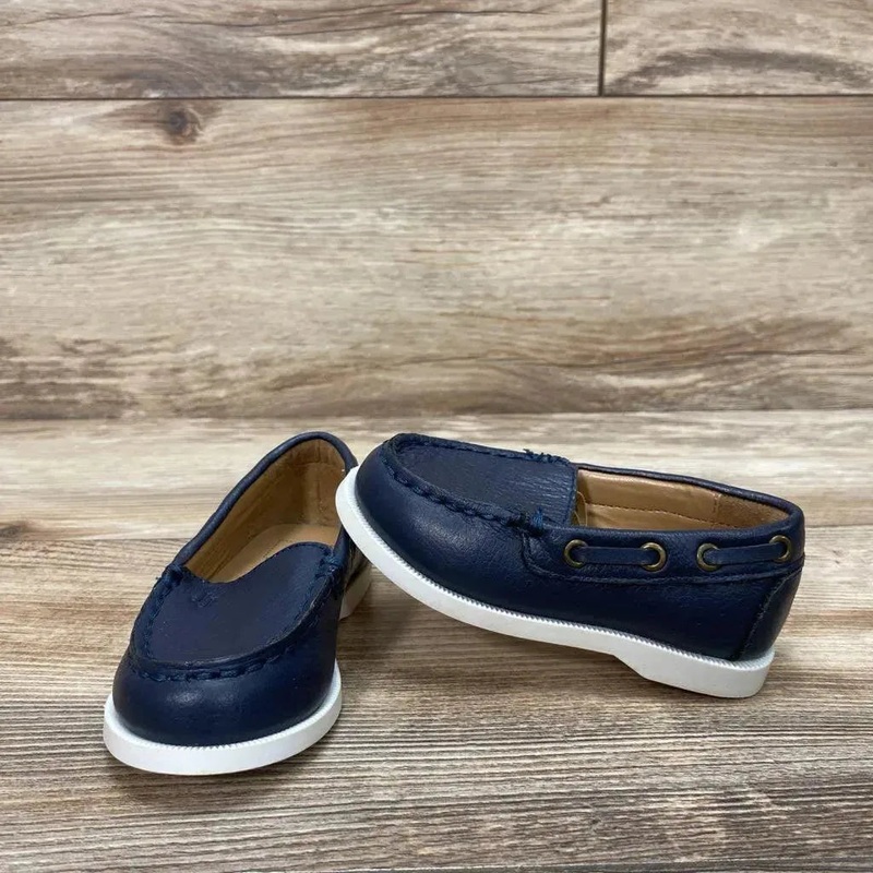 Janie & Jack Leather Boat Shoes sz 5c Navy 5c Used