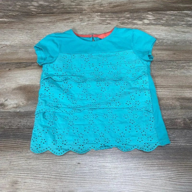 Joules Eyelet Tiered Shirt sz 4T Aqua 4T Used