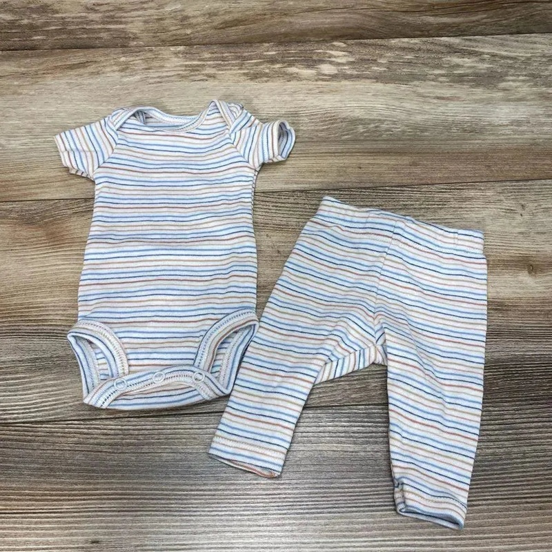 Just One You 2pc Striped Bodysuit & Pants sz PREEMIE White PREEMIE Used