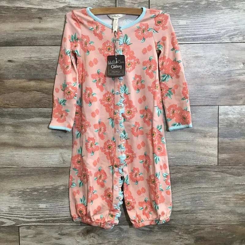 Matilda Jane NEW Dozing Off Convertible Sleeper Gown sz 18-24m Orange 18-24m New