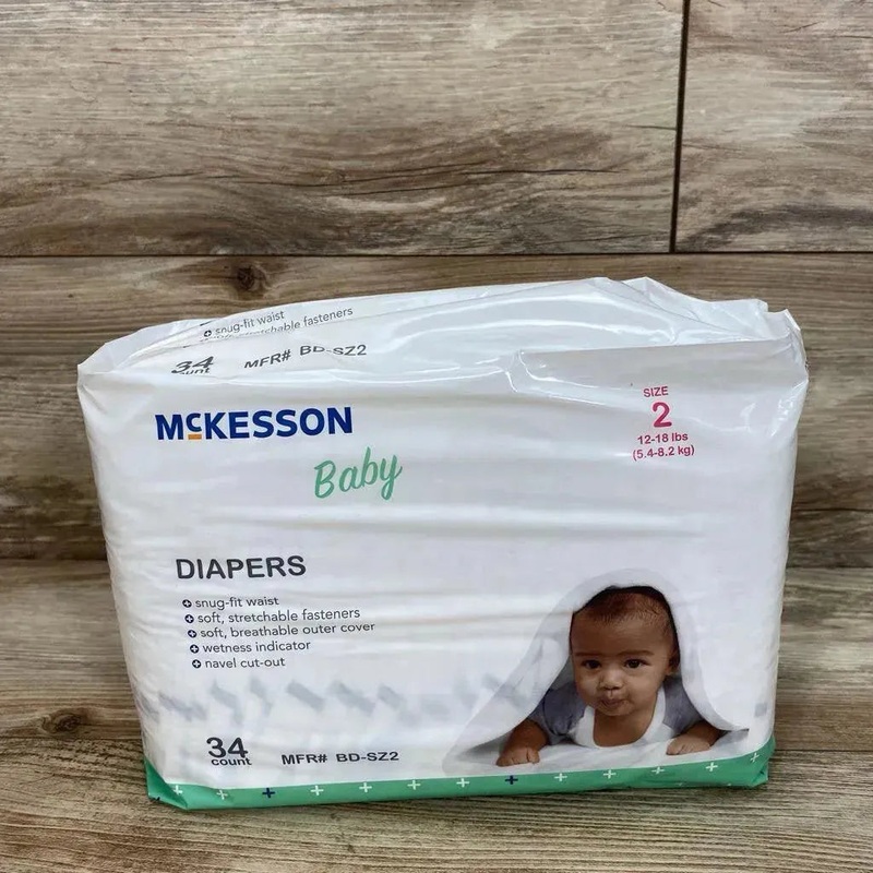 McKesson Disposable Baby Diapers Moderate Absorbency 12-18lbs 2 New