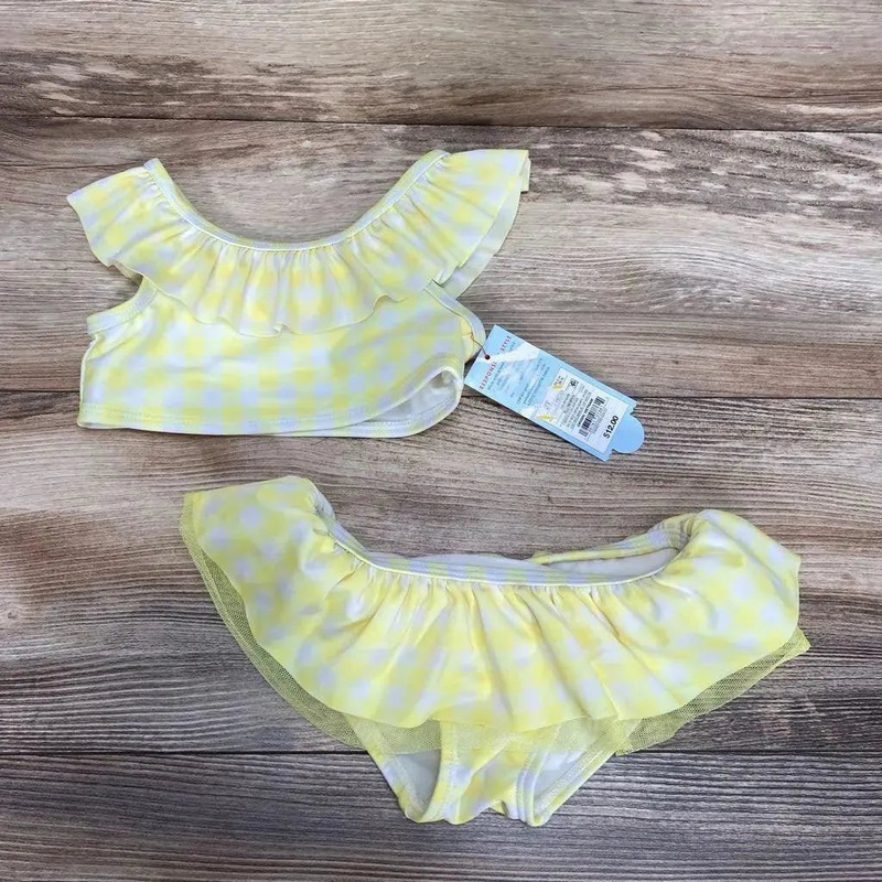 NEW Cat & Jack 2pc Gingham Bikini Set sz 2T Yellow 2T New