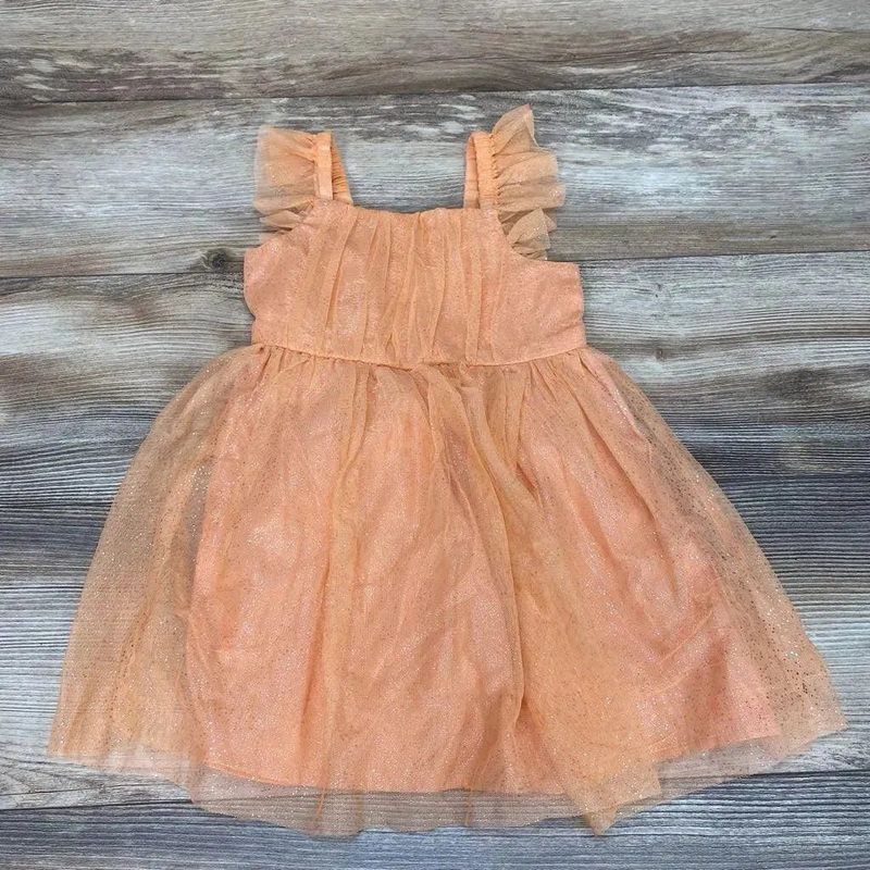 NEW Cat & Jack Glitter Tank Tulle Dress sz 3T Orange 3T New