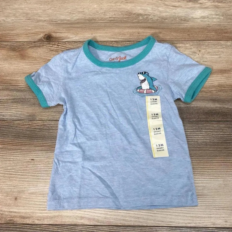 NEW Cat & Jack Shark Shirt sz 12m Blue 12m New