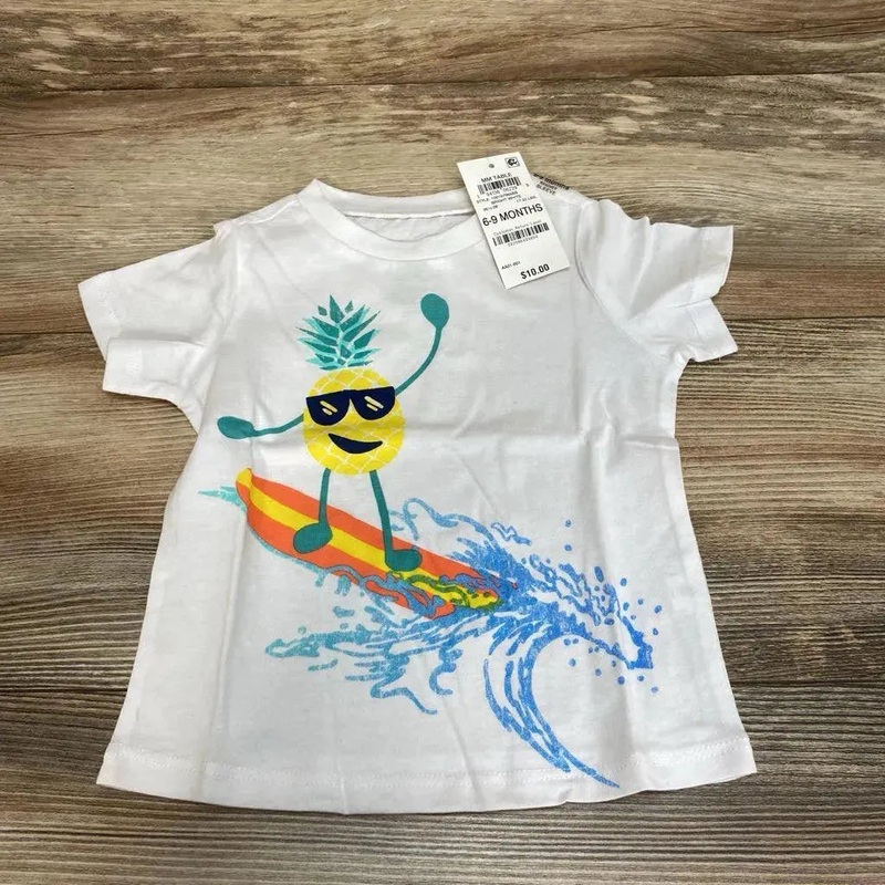 NEW First Impressions Surfing Pineapple Shirt sz 6-9m White 6-9m New