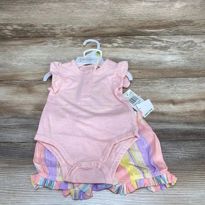 NEW Jessica Simpson 2pc Bodysuit & Short Set sz 0-3m Pink 0-3m New