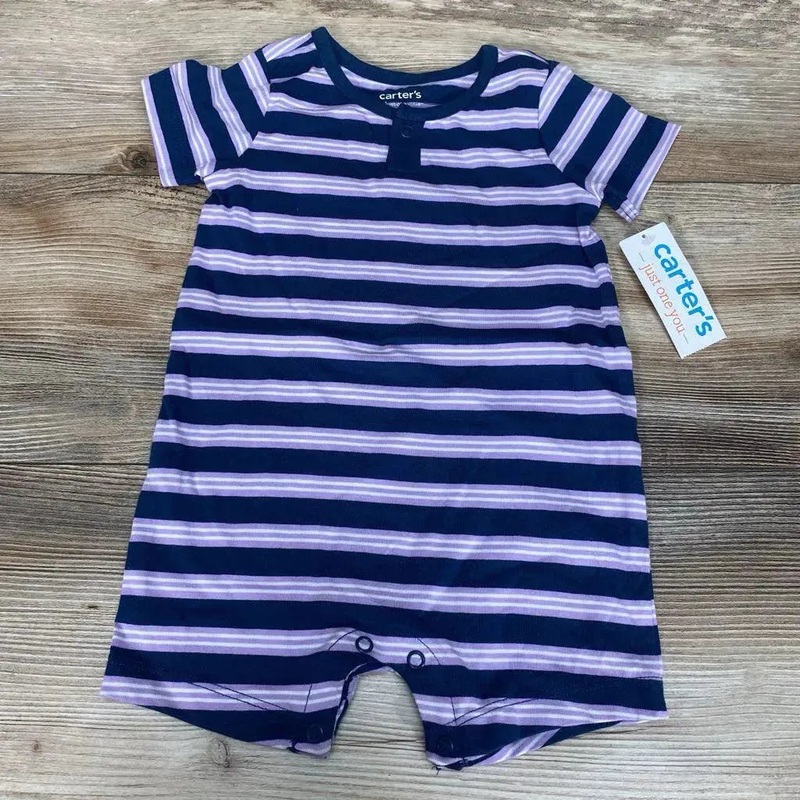 NEW Just One You Striped Shortie Romper sz 9m Navy 9m New