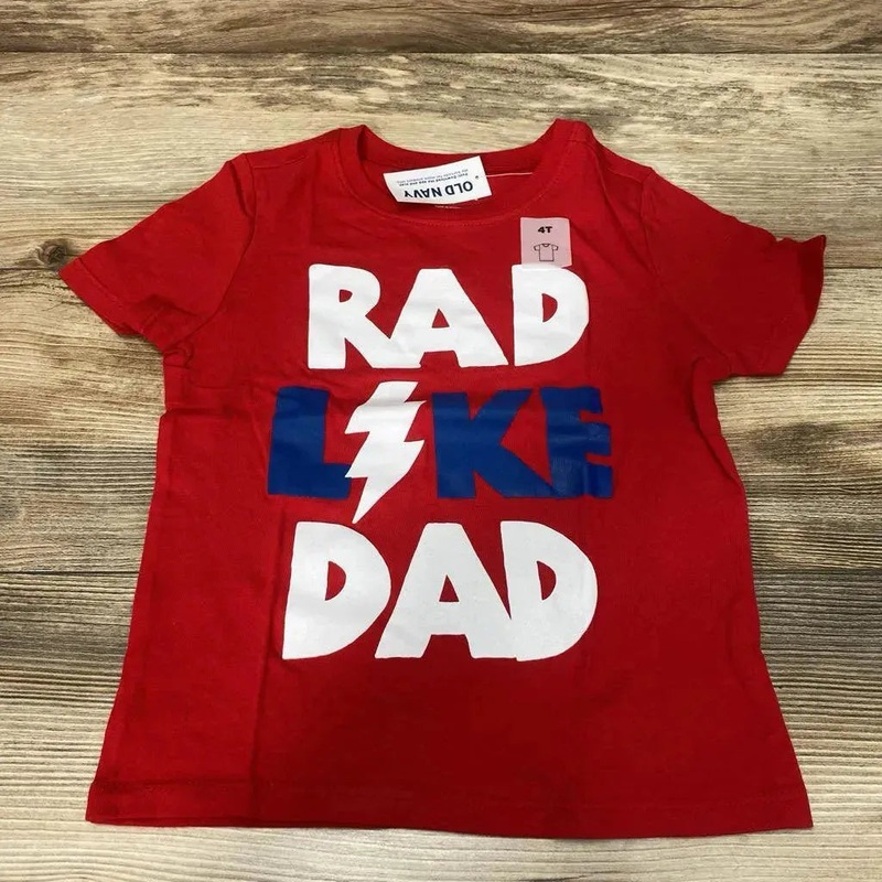 NEW Old Navy Rad Like Dad Shirt sz 4T Red 4T New