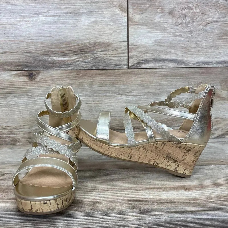 NEW SO Wedge Jackfruit Sandals sz 3Y Gold 3Y New
