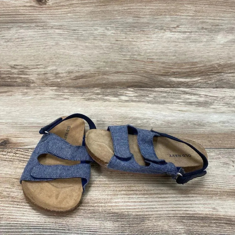 Old Navy Chambray Double Buckle Sandals sz 9c Blue 9c Used