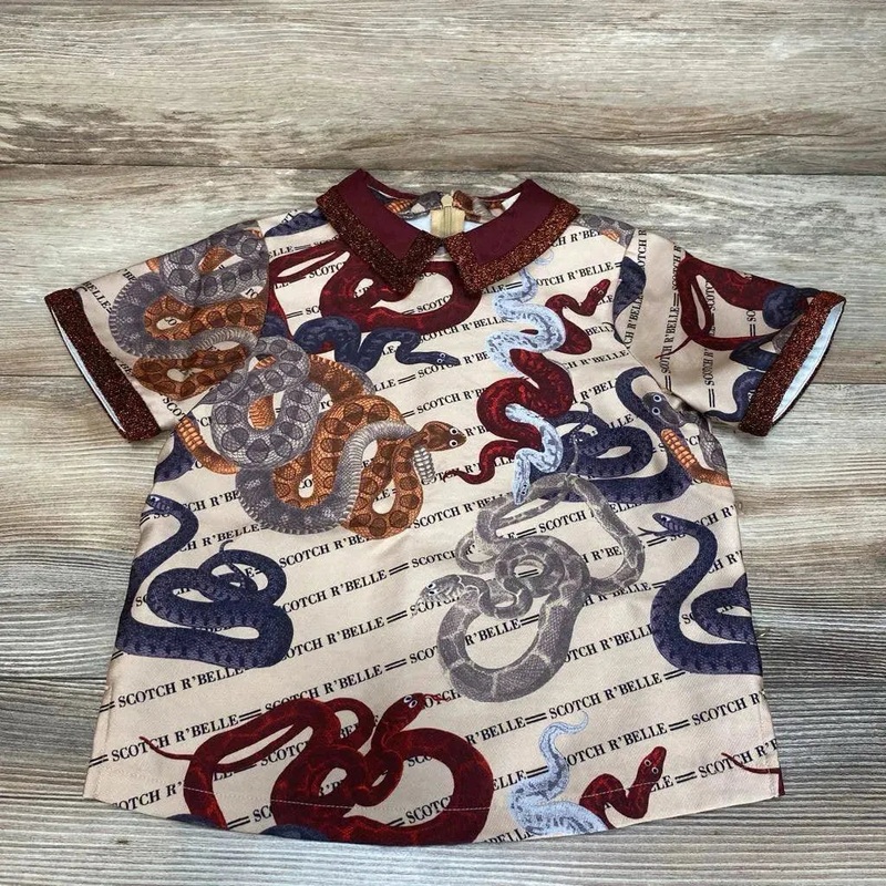 Scotch R’Belle Glitter Taping Snake Top sz 4T Beige 4 Used