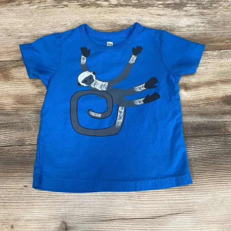TEA Monkey Graphic Tee sz 2T Blue 2T Used
