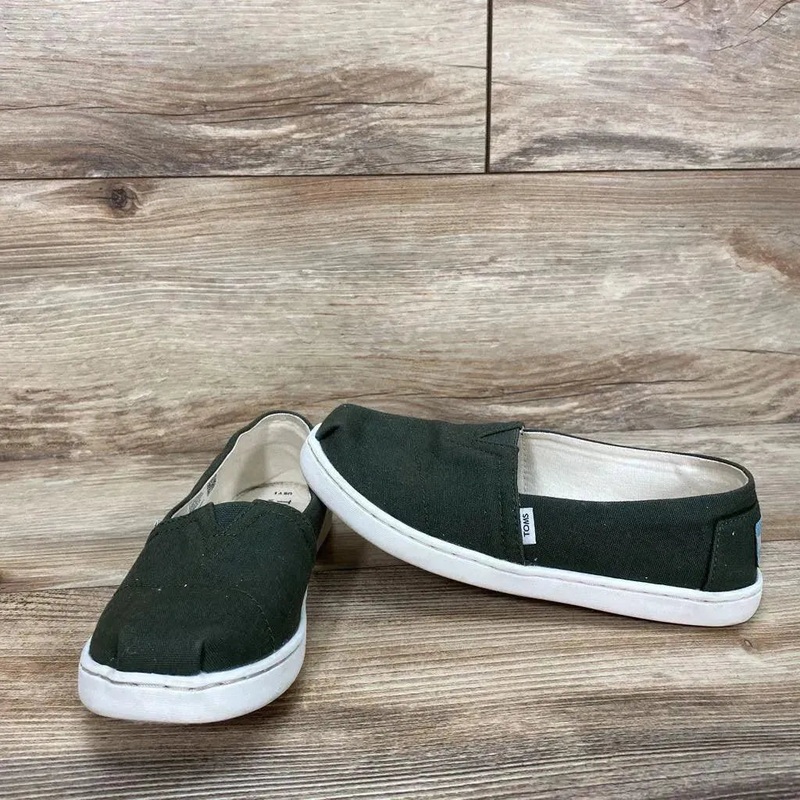 Toms Tiny Alpargata Canvas Shoes sz 1Y Green 1y Used