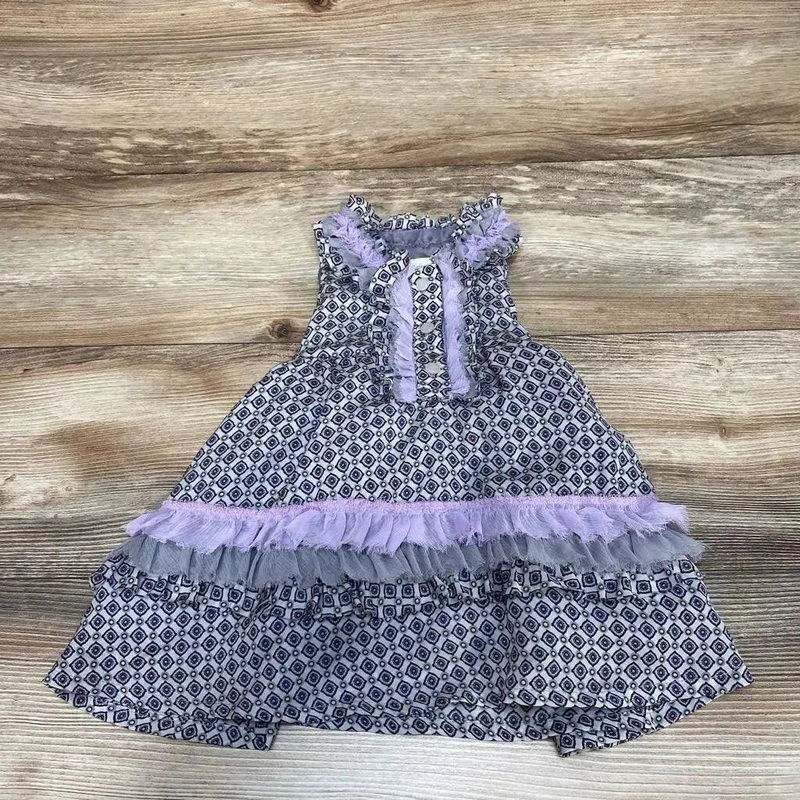 Trish Scully Ruffle Dress sz 6m Grey 6m Used