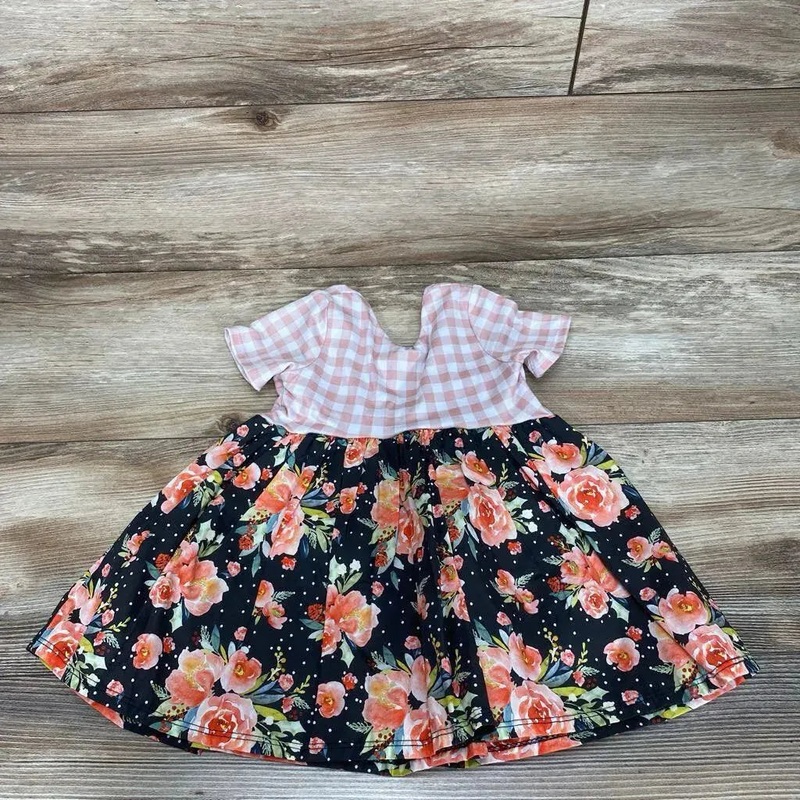 Handmade Gingham Floral Dress sz 12m Pink 12m Used