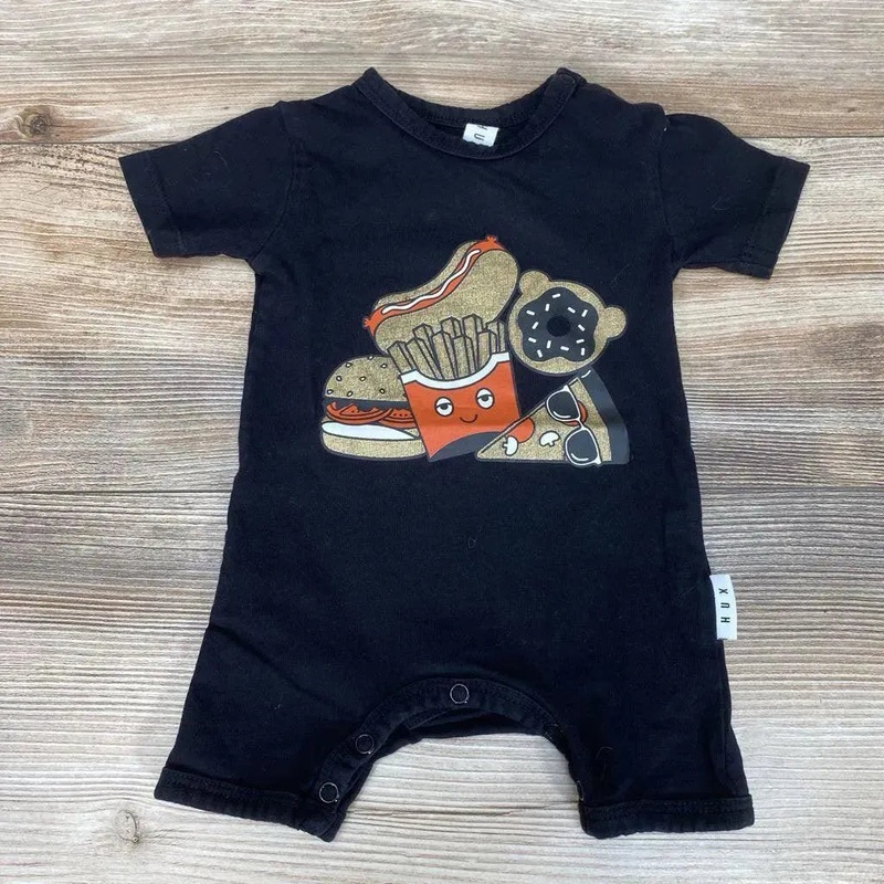 Hux Fast Food Romper sz 0-3m Black 0-3m Used