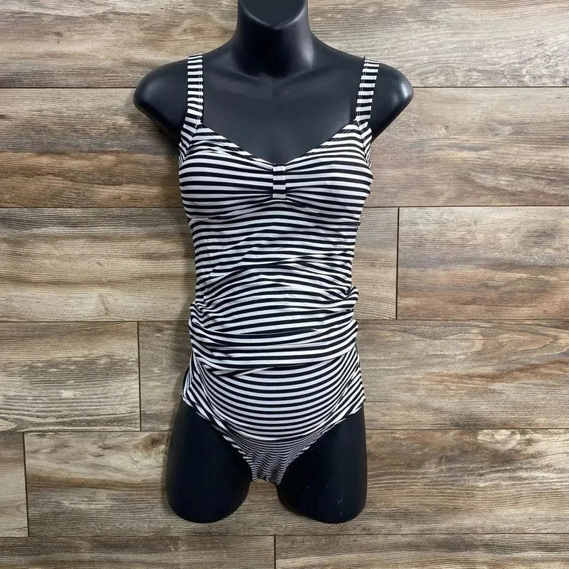 Jojo Maman Bebe 2pc Striped Tankini Set sz XS Black XS Used