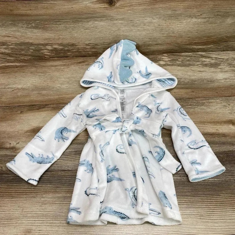 Just One You Alligator Hooded Bath Robe sz 0-9m White 0-9M Used