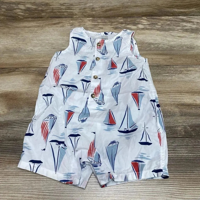 Just One You Sailboats Tank Romper sz 6m White 6m Used