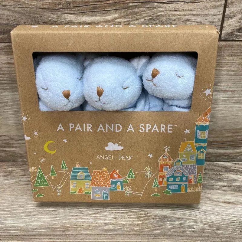 NEW Angel Dear A Pair And A Spare Bunny Blue 13″x13″ New
