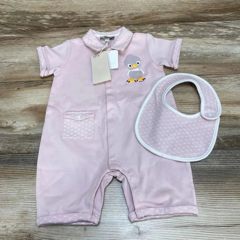 NEW Armani Baby Romper & Bib Set sz 9m Pink 9m New